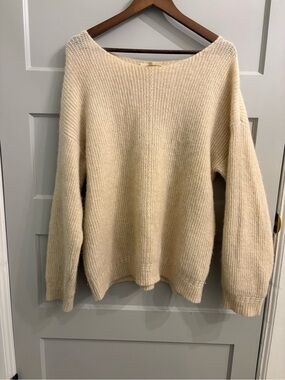 Sezane alpaca sweater oversized XL Cozy Crewneck Women’s Sweater in Cream